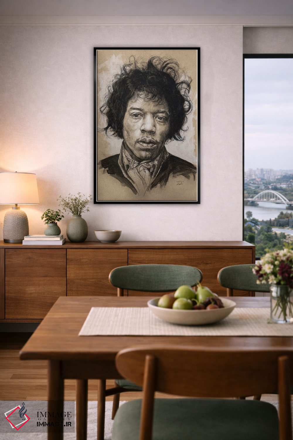 تابلو دکوراتیو "جیمی هندریکس" اثر مارک لمان - D6B