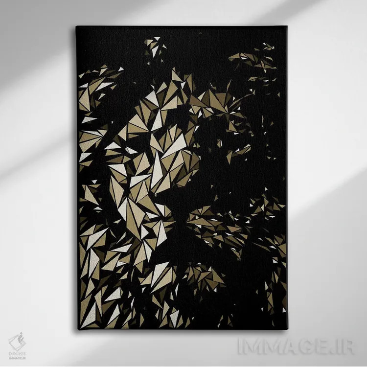 تابلو دکوراتیو "سر شیر" اثر کریستین میلئو - نمای روبهرو روی دیوار