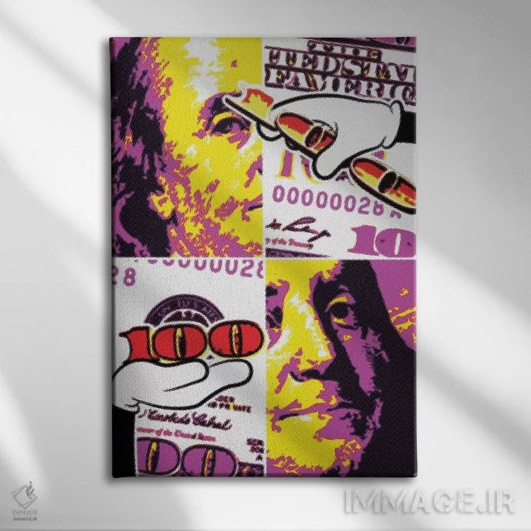 تابلو دکوراتیو "نقاط رستر بنجامین ۱" اثر کریستین میلئو - نمای روبهرو روی دیوار