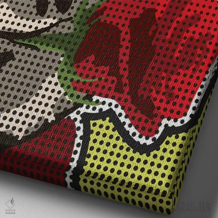 تابلو دکوراتیو "میمون ها و گل ها ۲" اثر کریستین میلئو - نمای نزدیک بافت بوم