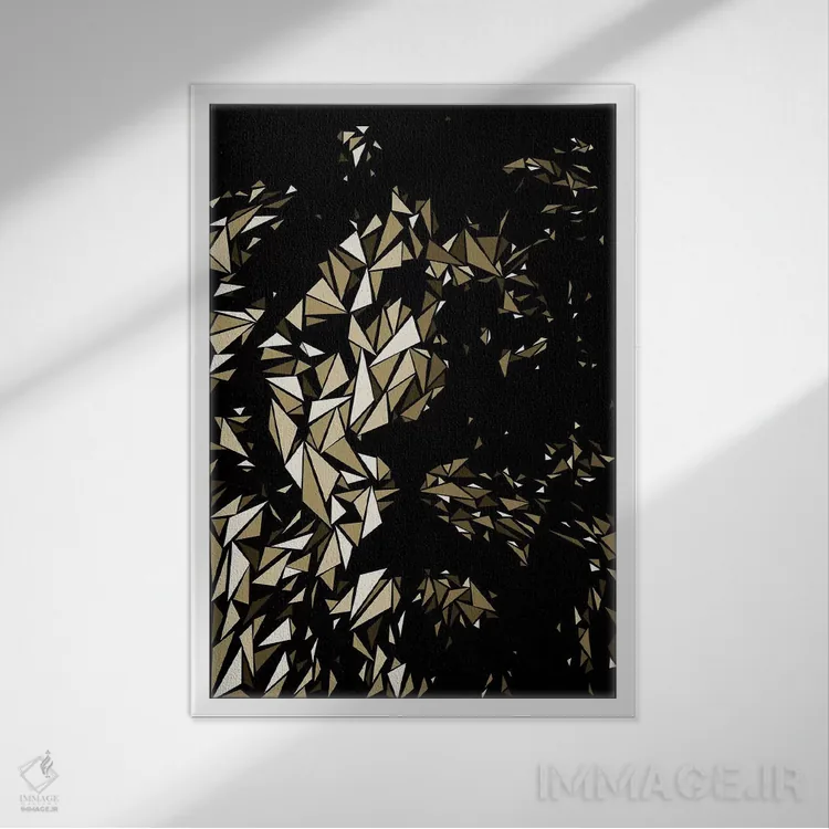 تابلو دکوراتیو "سر شیر" اثر کریستین میلئو - نمای قابدار سفید