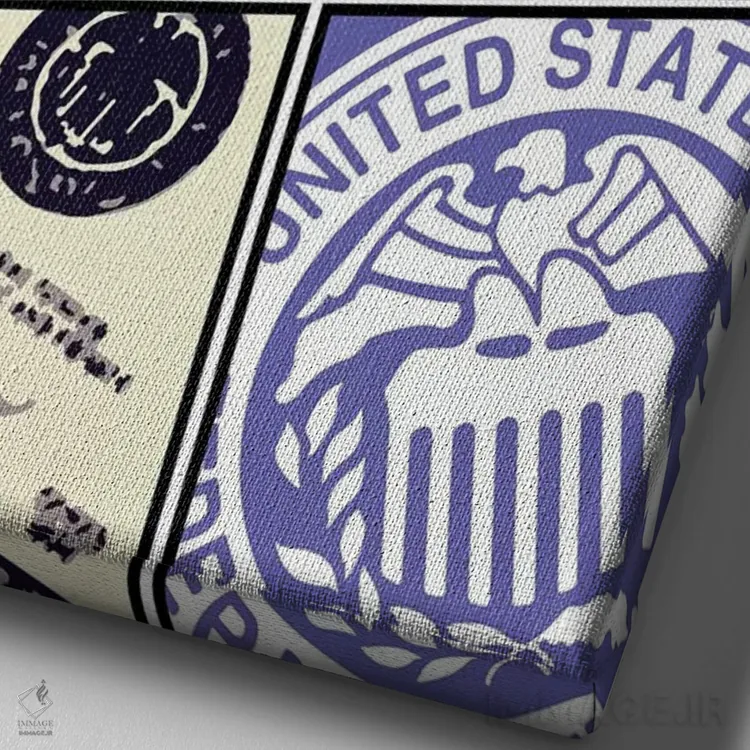 تابلو دکوراتیو "صد بنجامین" اثر کریستین میلئو - نمای نزدیک بافت بوم