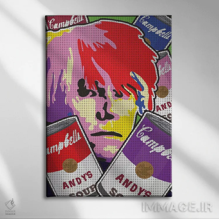 تابلو دکوراتیو "قوطی سوپ اندی" اثر کریستین میلئو - نمای روبهرو روی دیوار