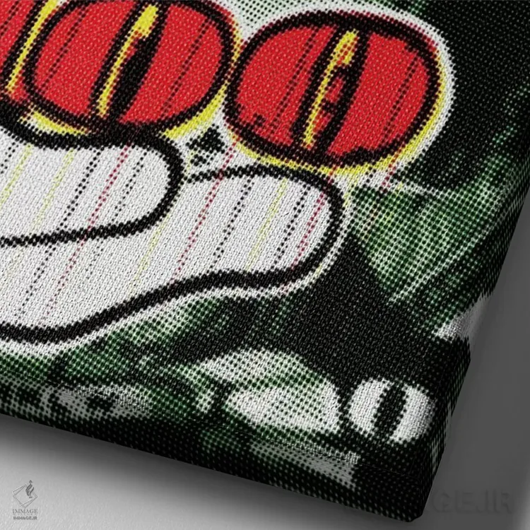 تابلو دکوراتیو "نقاط رستر بنجامین ۲" اثر کریستین میلئو - نمای نزدیک بافت بوم