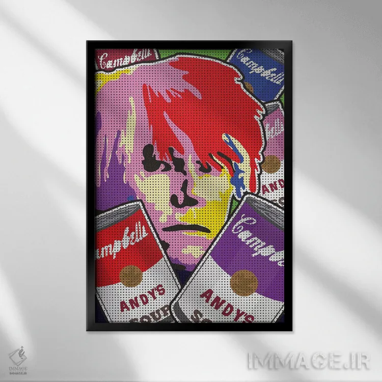 تابلو دکوراتیو "قوطی سوپ اندی" اثر کریستین میلئو - نمای قابدار مشکی