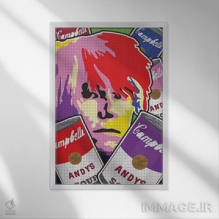 تابلو دکوراتیو "قوطی سوپ اندی" اثر کریستین میلئو - نمای قابدار سفید