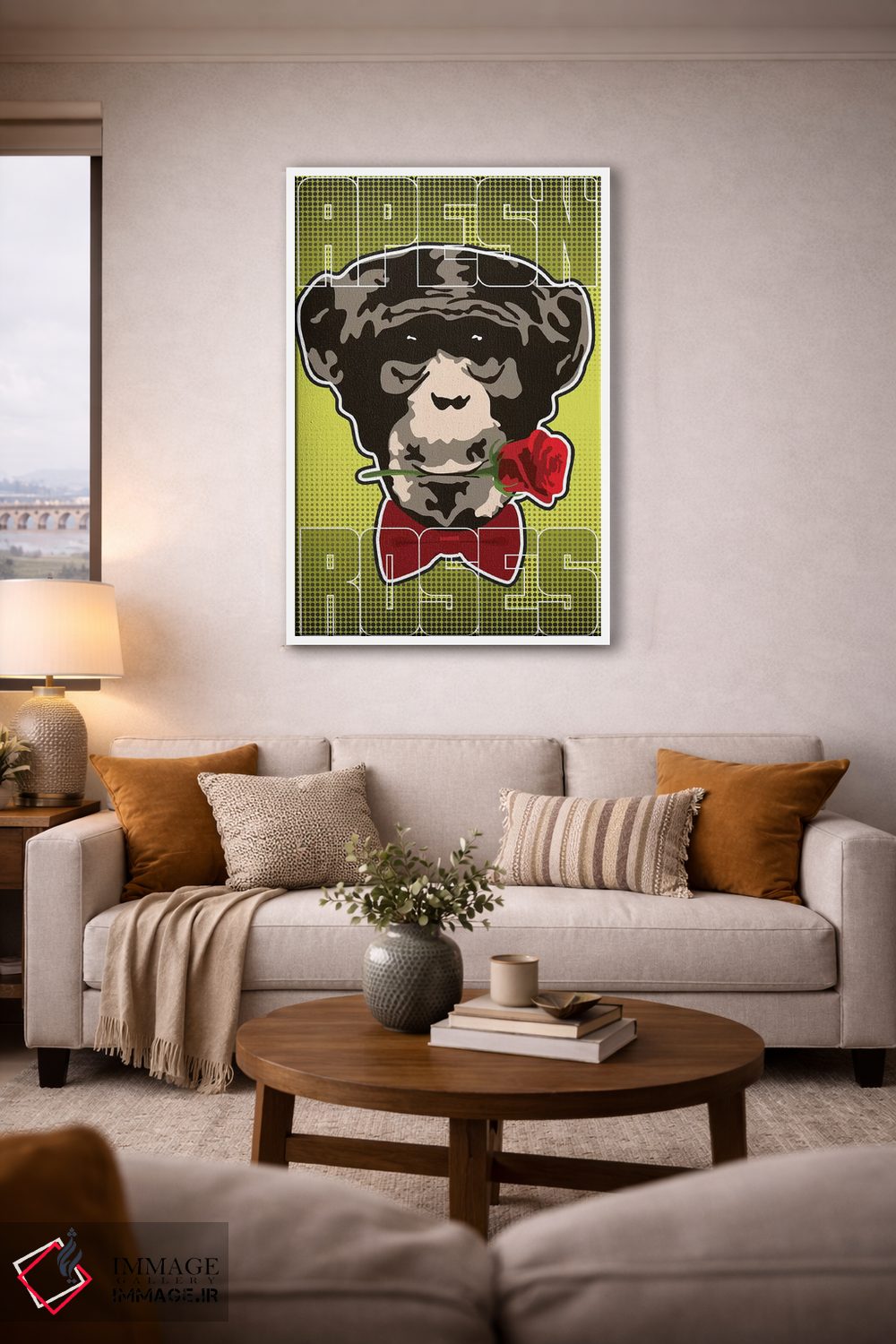 تابلو دکوراتیو "میمون ها و گل ها ۱" اثر کریستین میلئو - D2W