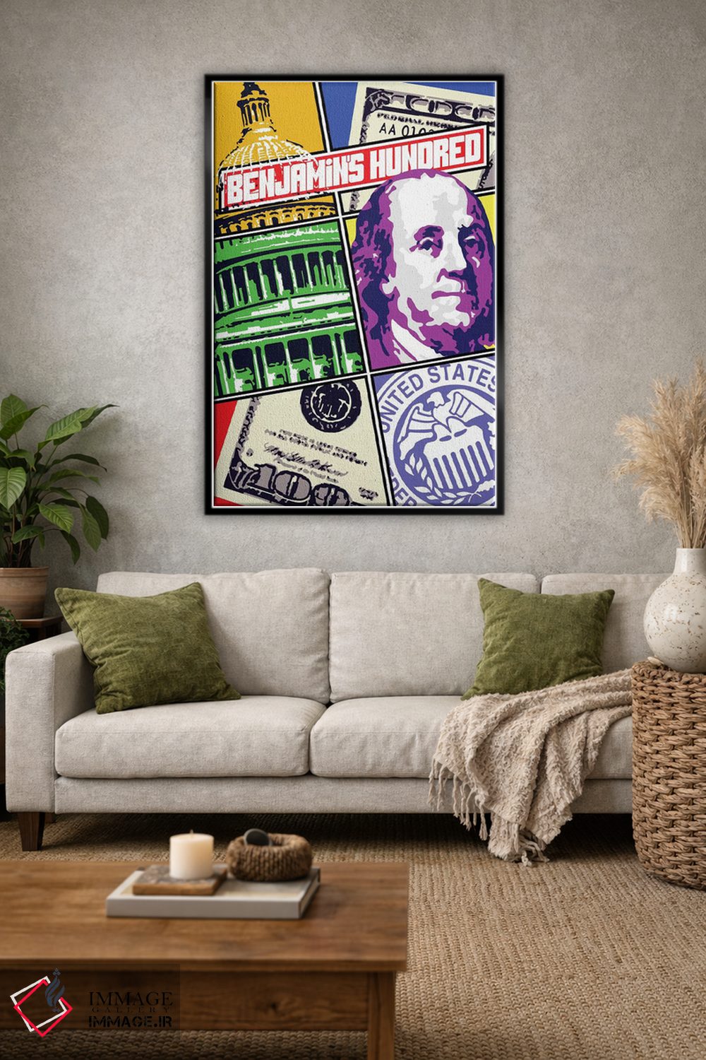 تابلو دکوراتیو "صد بنجامین" اثر کریستین میلئو - D1B