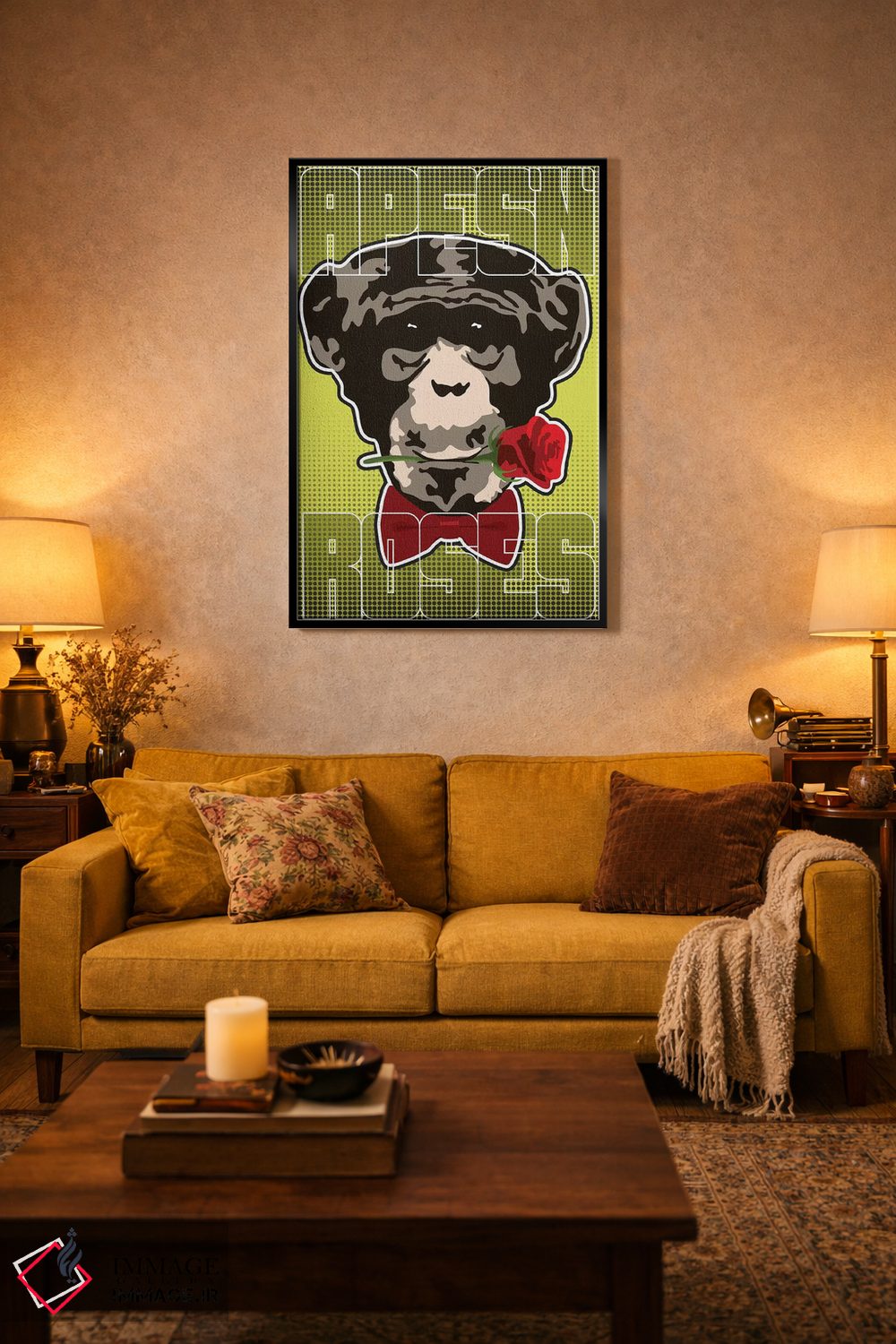 تابلو دکوراتیو "میمون ها و گل ها ۱" اثر کریستین میلئو - D5B