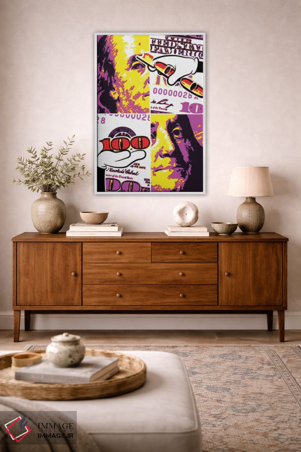 تابلو دکوراتیو "نقاط رستر بنجامین ۱" اثر کریستین میلئو - D2W