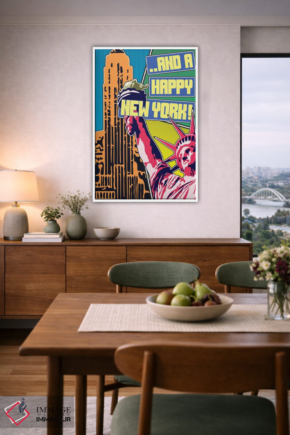 تابلو دکوراتیو "و یک نیویورک شاد" اثر کریستین میلئو - D5W