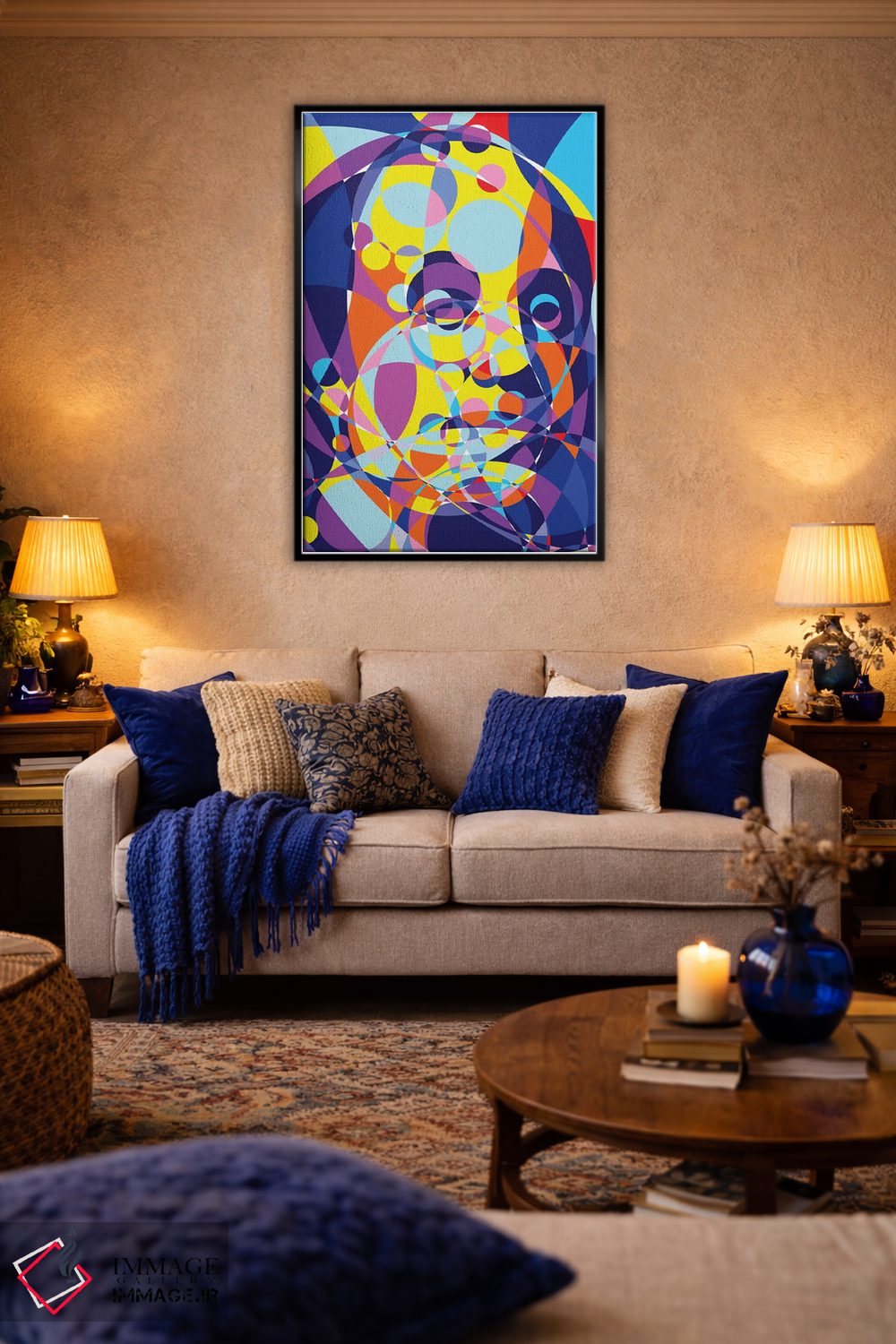 تابلو دکوراتیو "حلقه های متحد بنجامین فرانکلین" اثر کریستین میلئو - D4B