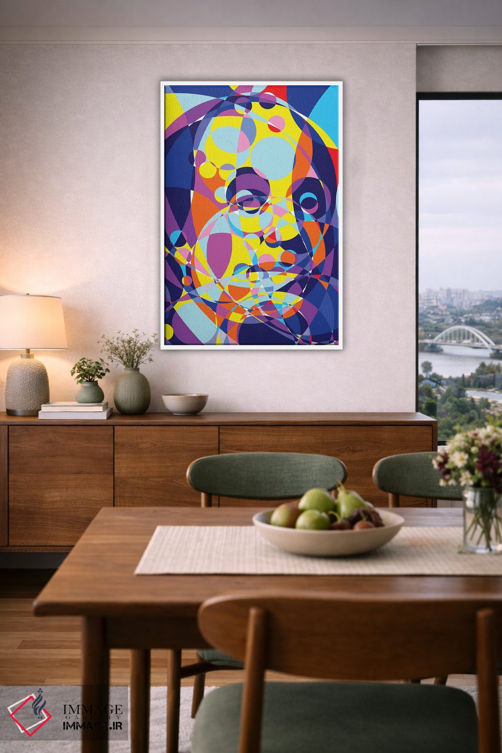 تابلو دکوراتیو "حلقه های متحد بنجامین فرانکلین" اثر کریستین میلئو - D5W