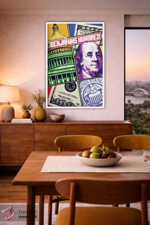 تابلو دکوراتیو "صد بنجامین" اثر کریستین میلئو - D6W