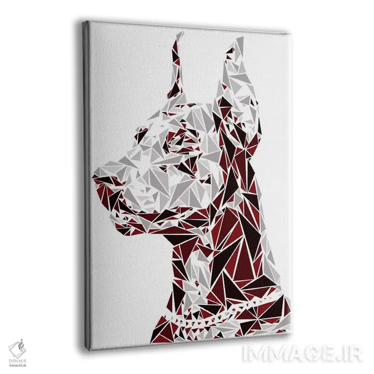 تابلو دکوراتیو "دوبرمن" اثر کریستین میلئو - نمای پرسپکتیو محصول