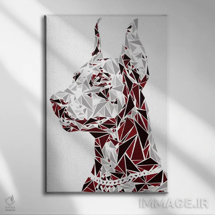 تابلو دکوراتیو "دوبرمن" اثر کریستین میلئو - نمای روبهرو روی دیوار