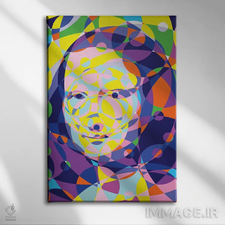 تابلو دکوراتیو "حلقه های متحد مونالیزا" اثر کریستین میلئو - نمای روبهرو روی دیوار