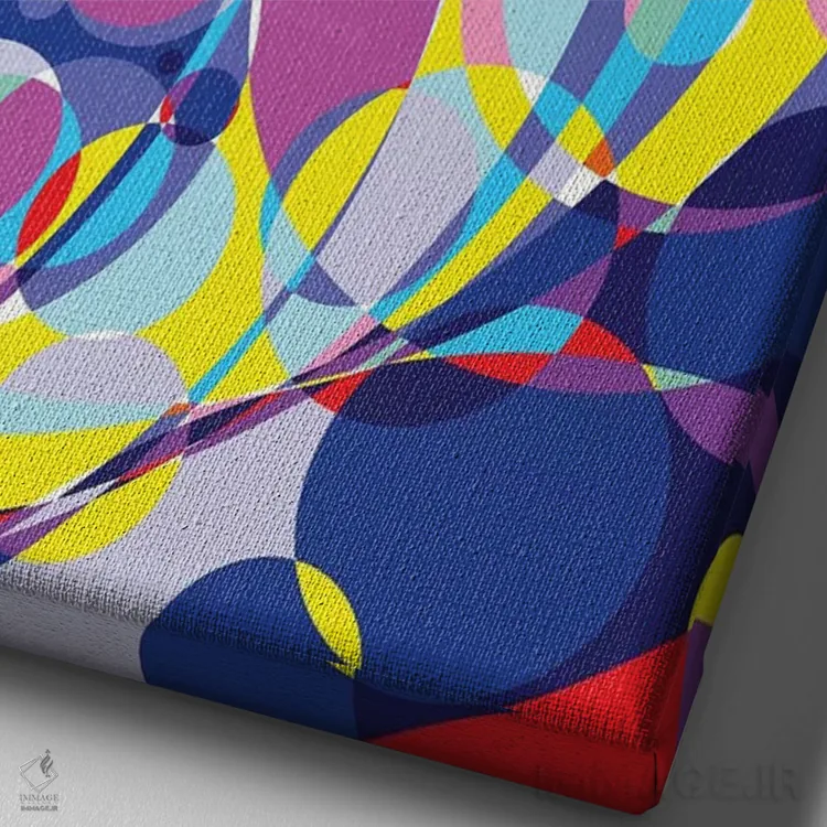 تابلو دکوراتیو "حلقه های متحد آلبرت" اثر کریستین میلئو - نمای نزدیک بافت بوم