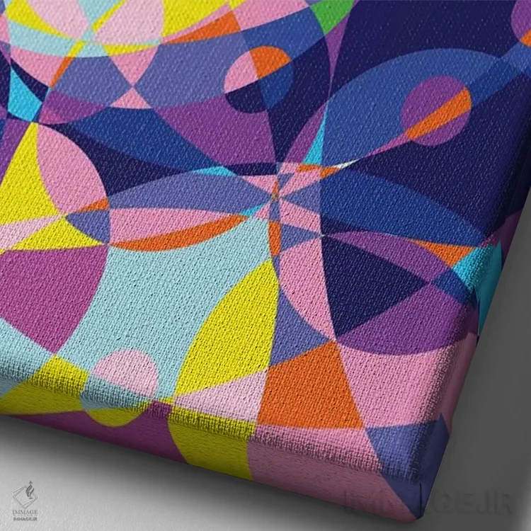 تابلو دکوراتیو "حلقه های متحد مونالیزا" اثر کریستین میلئو - نمای نزدیک بافت بوم