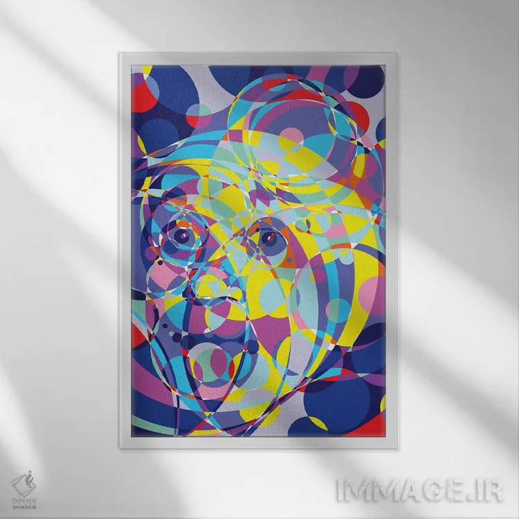 تابلو دکوراتیو "حلقه های متحد آلبرت" اثر کریستین میلئو - نمای قابدار سفید