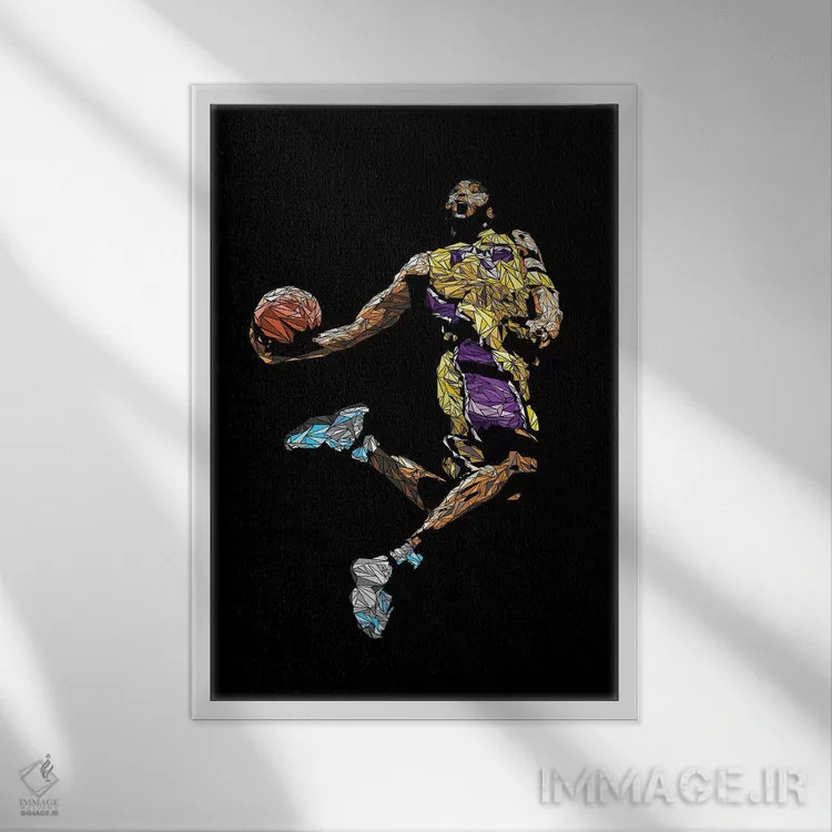 تابلو دکوراتیو کوبی اثر کریستین میلئو - نمای قابدار سفید