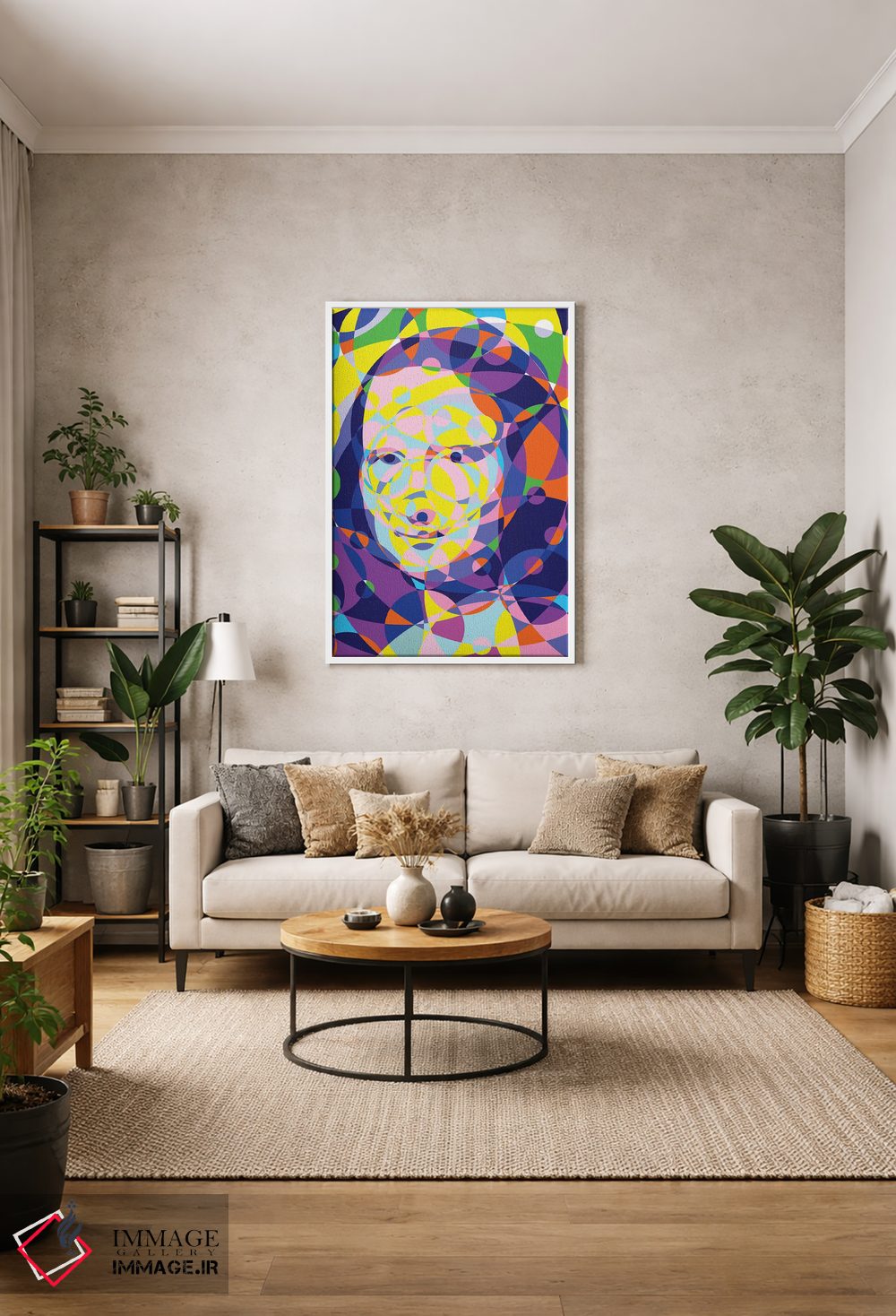 تابلو دکوراتیو "حلقه های متحد مونالیزا" اثر کریستین میلئو - D1W