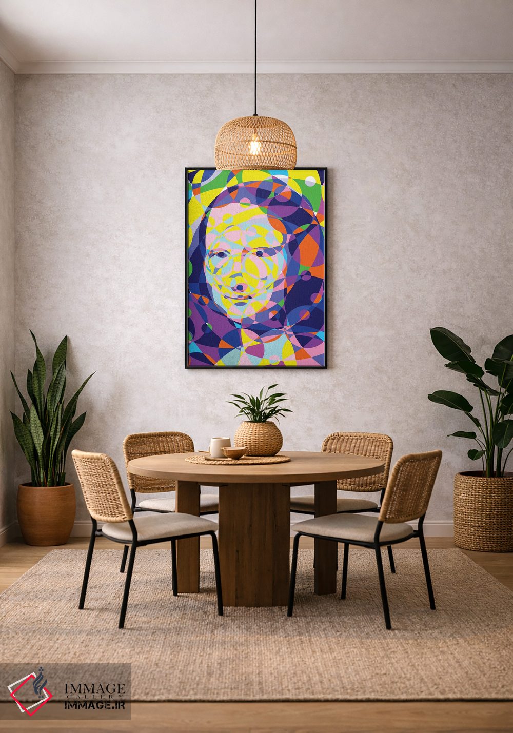 تابلو دکوراتیو "حلقه های متحد مونالیزا" اثر کریستین میلئو - D3B