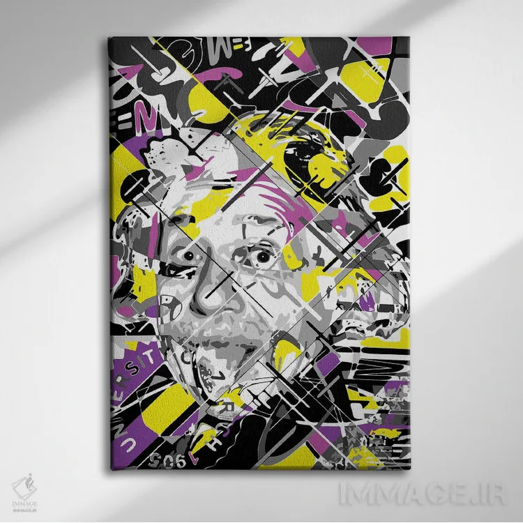 تابلو دکوراتیو آلبرت انیشتین اثر کریستین میلئو - نمای روبهرو روی دیوار