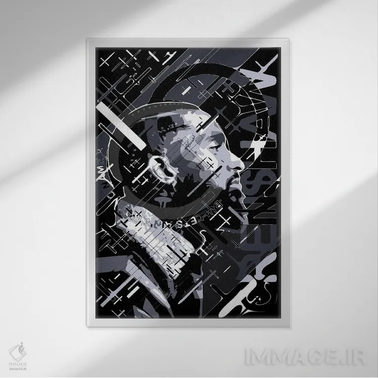 تابلو دکوراتیو نیپسی ۸۵ اثر کریستین میلئو - نمای قابدار سفید