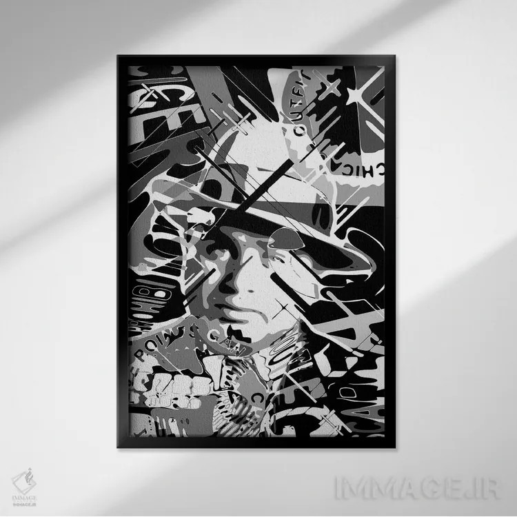 تابلو دکوراتیو آل کاپون اسکارفیس اثر کریستین میلئو - نمای قابدار مشکی