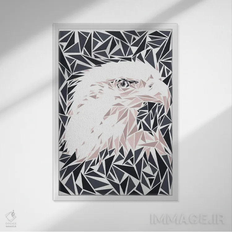 تابلو دکوراتیو عقاب اثر کریستین میلئو - نمای قابدار سفید