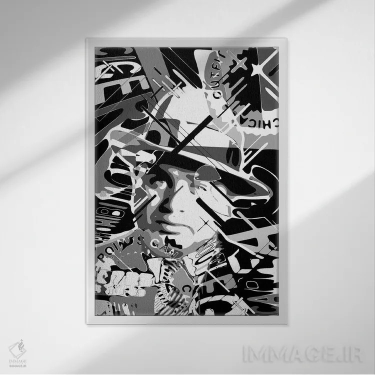 تابلو دکوراتیو آل کاپون اسکارفیس اثر کریستین میلئو - نمای قابدار سفید