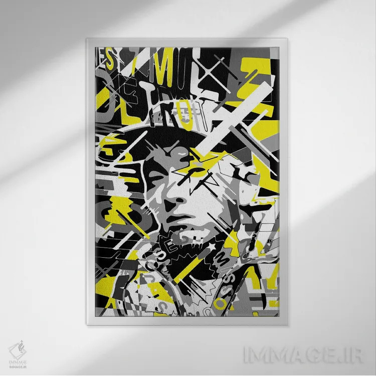 تابلو دکوراتیو امینم اثر کریستین میلئو - نمای قابدار سفید