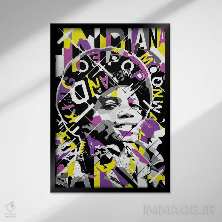 تابلو دکوراتیو مایکل کید اثر کریستین میلئو - نمای قابدار مشکی