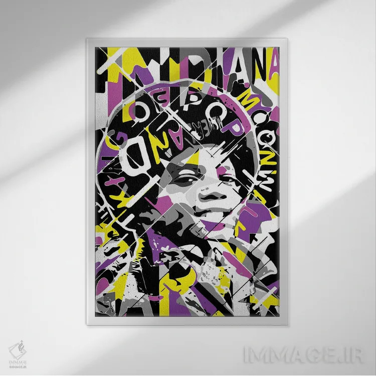 تابلو دکوراتیو مایکل کید اثر کریستین میلئو - نمای قابدار سفید