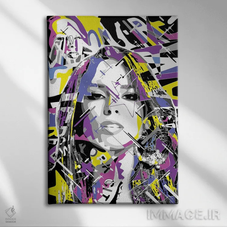 تابلو دکوراتیو آلیشا کیز اثر کریستین میلئو - نمای روبهرو روی دیوار