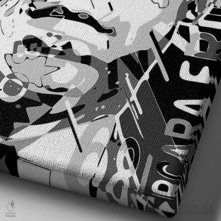 تابلو دکوراتیو چارلز لاکی لوسیانو اثر کریستین میلئو - نمای نزدیک بافت بوم