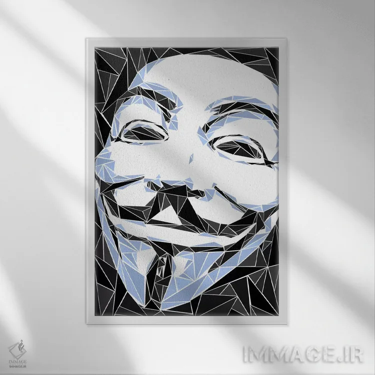 تابلو دکوراتیو گای فوکس ۱ اثر کریستین میلئو - نمای قابدار سفید