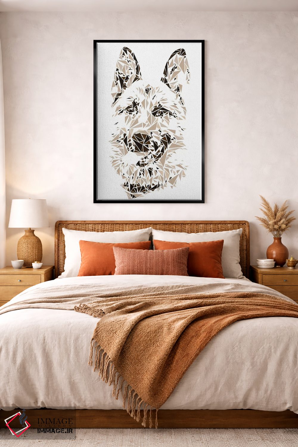 تابلو دکوراتیو سگ گله آلمانی اثر کریستین میلئو - D3B