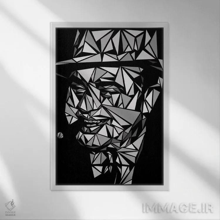 تابلو دکوراتیو آل کاپون ۲ اثر کریستین میلئو - نمای قابدار سفید