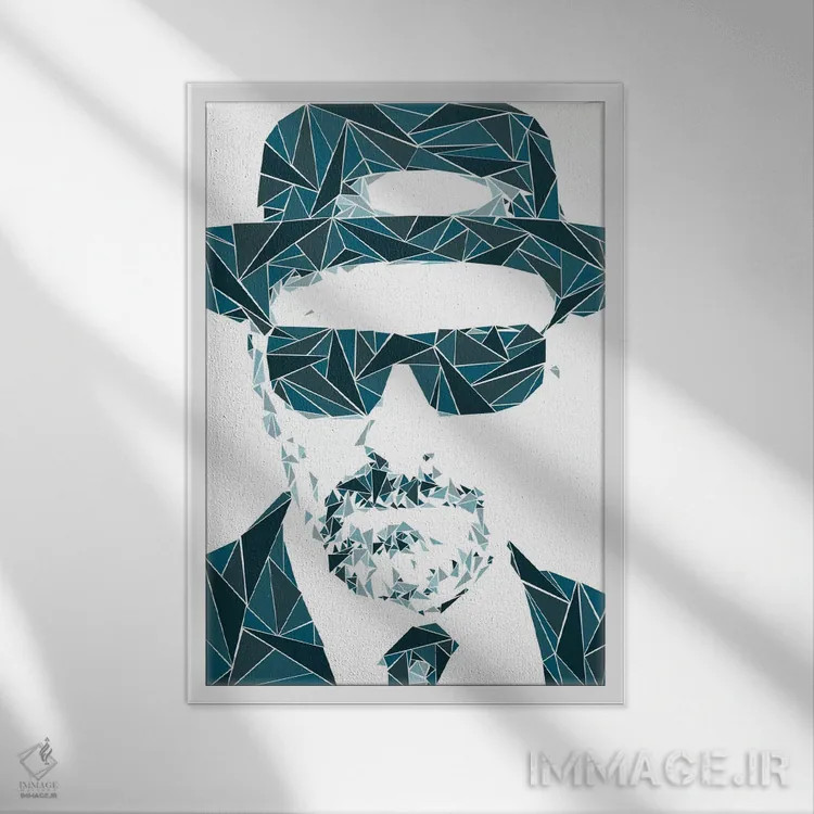 تابلو دکوراتیو هایزنبرگ ۱ اثر کریستین میلئو - نمای قابدار سفید