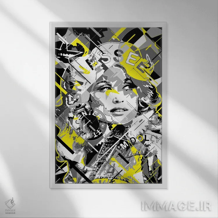 تابلو دکوراتیو دالی پارتون اثر کریستین میلئو - نمای قابدار سفید