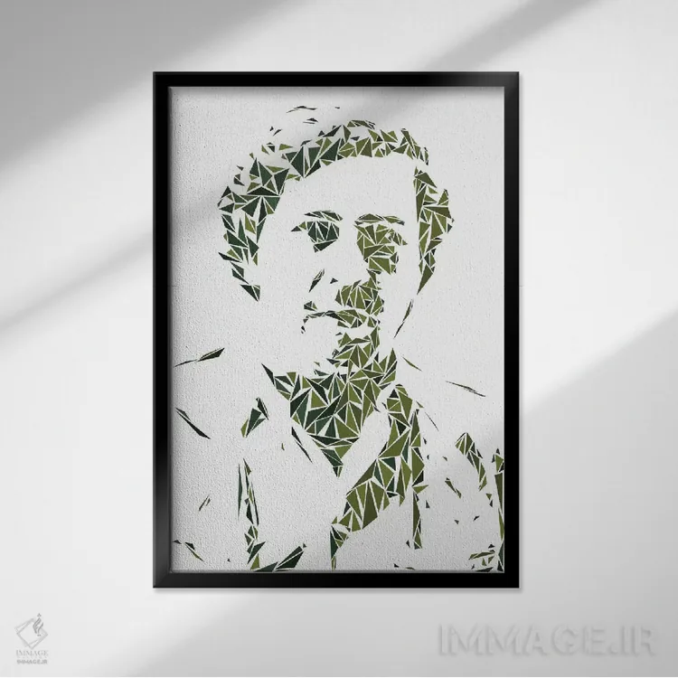 تابلو دکوراتیو پابلو اسکوبار اثر کریستین میلئو - نمای قابدار مشکی