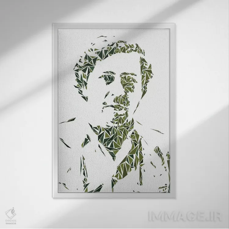 تابلو دکوراتیو پابلو اسکوبار اثر کریستین میلئو - نمای قابدار سفید