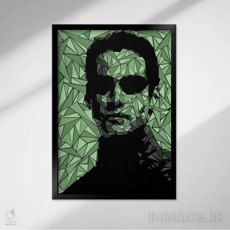 تابلو دکوراتیو نئو اثر کریستین میلئو - نمای قابدار مشکی