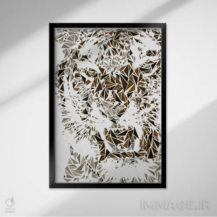 تابلو دکوراتیو ببر اثر کریستین میلئو - نمای قابدار مشکی