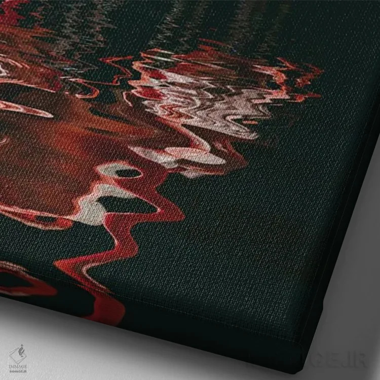 تابلو دکوراتیو فلامینگو در شب مهتابی اثر مایک کیف - نمای نزدیک بافت بوم