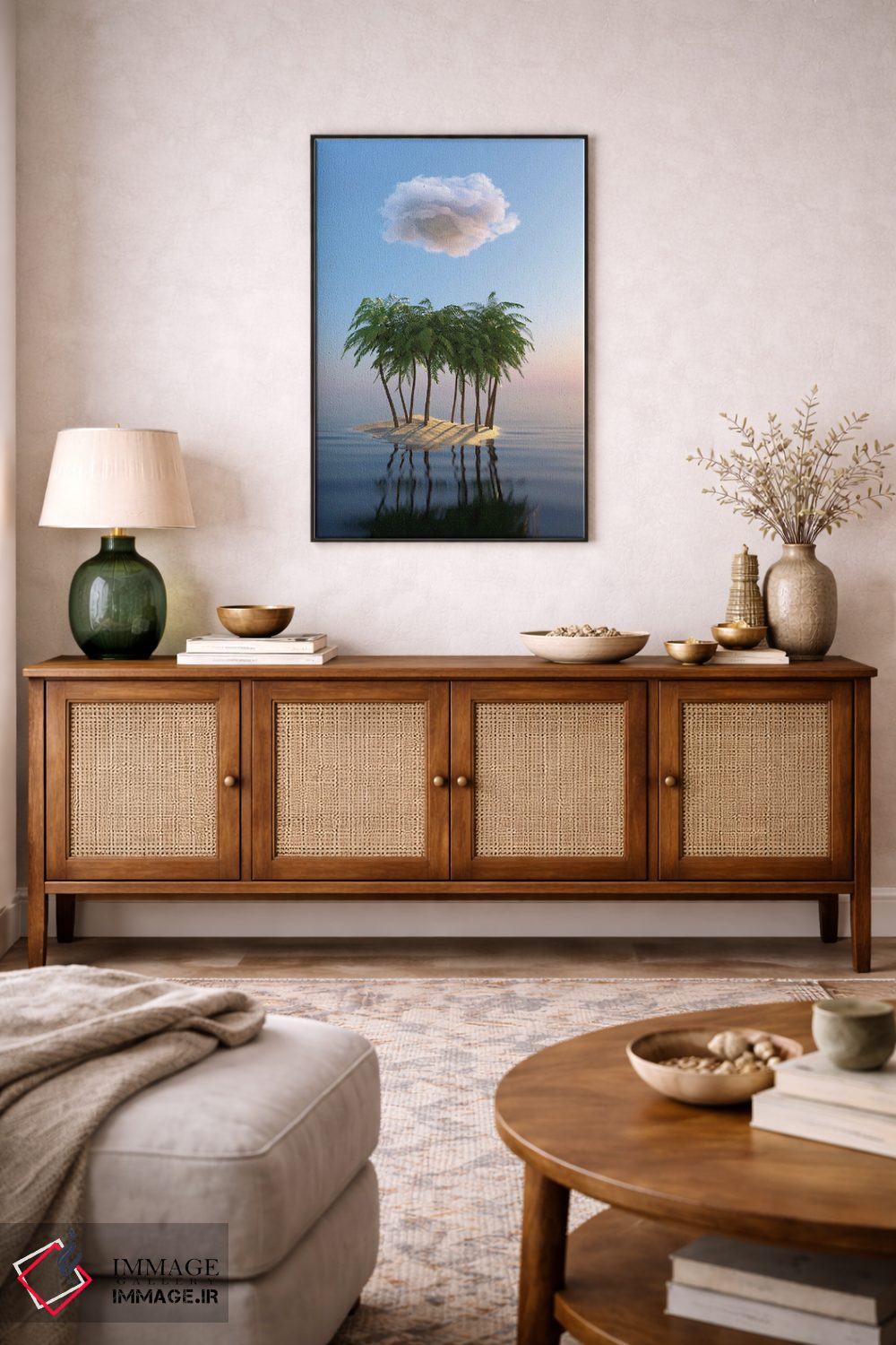 تابلو دکوراتیو جزیره کوچک گرمسیری در دریا اثر مایک کیف - D5B