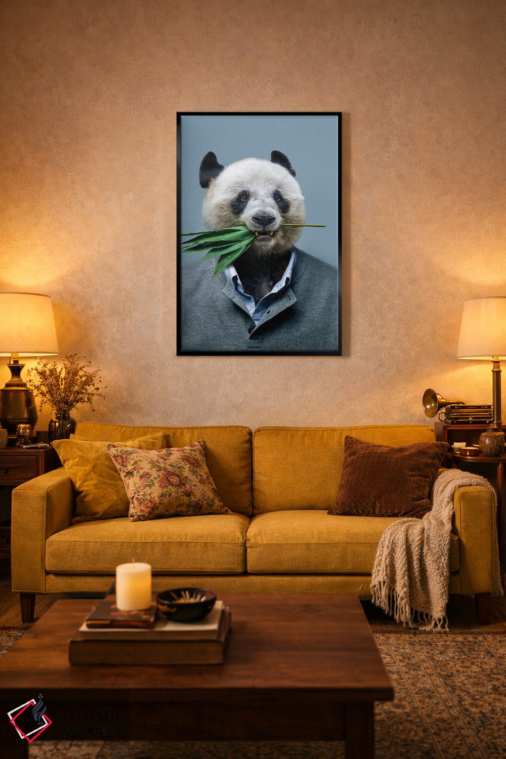 تابلو دکوراتیو مرد پاندا اثر مایک کیف - D3B