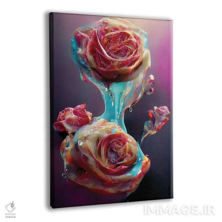تابلو دکوراتیو رزهای قرمز پوشیده شده با شیره شیرین ۱ اثر مایک کیف - نمای پرسپکتیو محصول